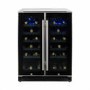 GRADE A2 - electriQ 36 Bottle Freestanding Under Counter Wine Cooler Dual Zone 60cm Wide 82cm Tall - Stainless Steel