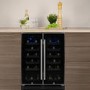 GRADE A2 - electriQ 36 Bottle Freestanding Under Counter Wine Cooler Dual Zone 60cm Wide 82cm Tall - Stainless Steel