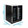 Refurbished electriQ 36 Bottle Freestanding Under Counter Wine Cooler Dual Zone 60cm Wide 82cm Tall - Stainless Steel