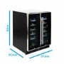 GRADE A2 - electriQ 36 Bottle Freestanding Under Counter Wine Cooler Dual Zone 60cm Wide 82cm Tall - Stainless Steel