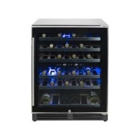 GRADE A2 - electriQ 51 Bottle Freestanding Under Counter Wine Cooler Full Dual Zone 60cm Wide 82cm Tall - Stainless Steel 