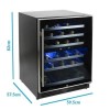 electriQ 51 Bottle Capacity Full Range Dual Zone Freestanding Wine Cooler - Black