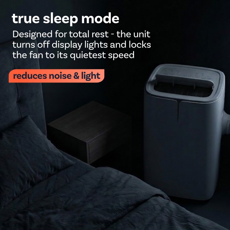 electriQ EcoSilent 10000 BTU Smart Portable Air Conditioner HEPA-Ready with Quiet DC Fan & Sleep Mode