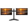 Box Opened electriQ Freestanding Dual monitor arm for 13" - 32" Monitors