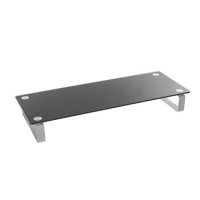 Premium Glass Monitor And Notebook Stand / Riser - Black