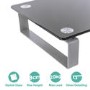 Premium Glass Monitor And Notebook Stand / Riser - Black