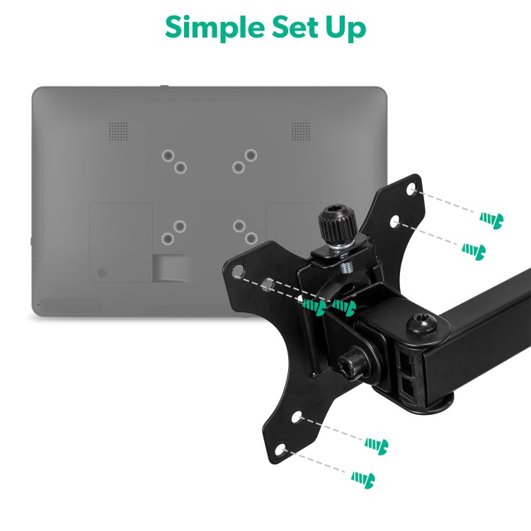 electriQ Freestanding Dual monitor arm for 13" - 32"  Monitors