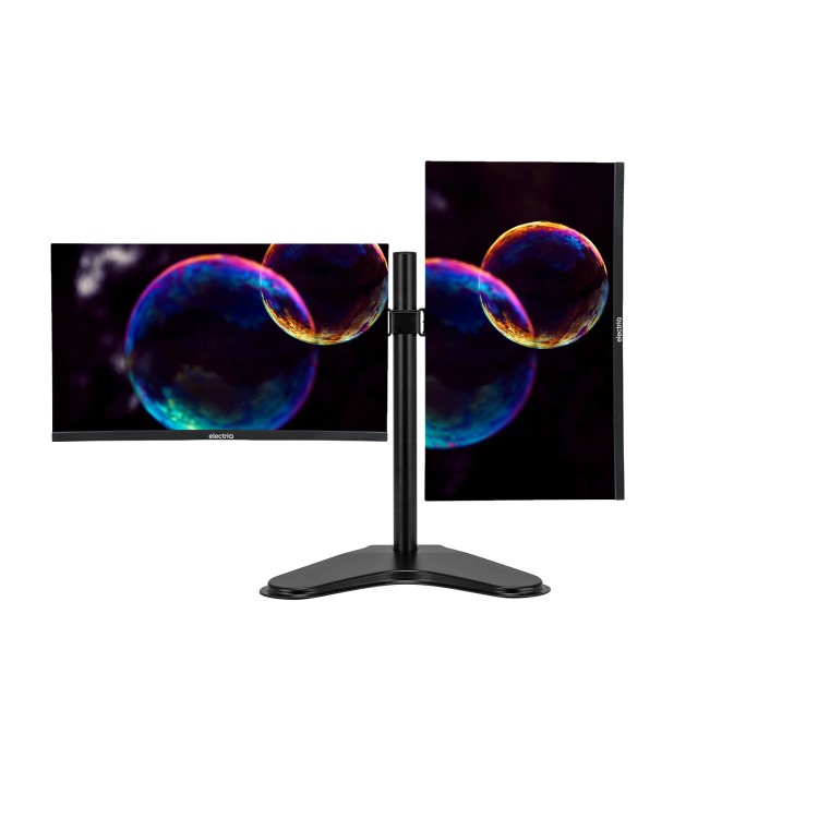 electriQ Freestanding Dual monitor arm for 13" - 32"  Monitors