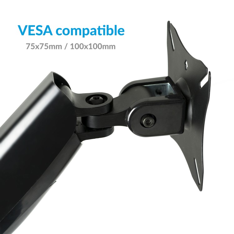 Ex Demo electriQ Single Monitor Arm with USB Ports for monitors upto 27 Inch