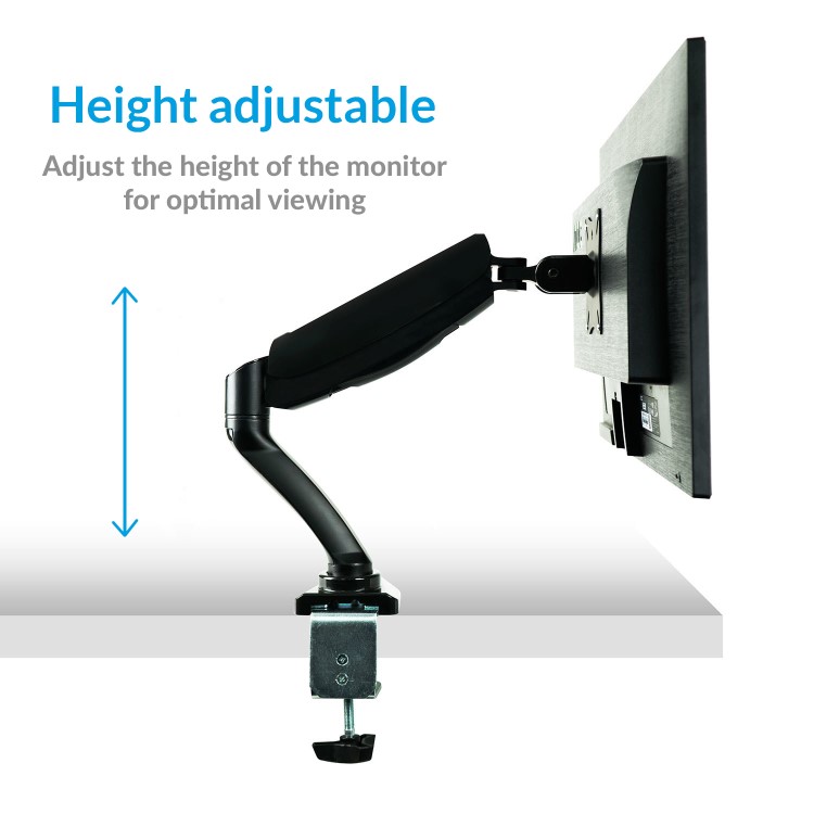 Ex Demo electriQ Single Monitor Arm with USB Ports for monitors upto 27 Inch