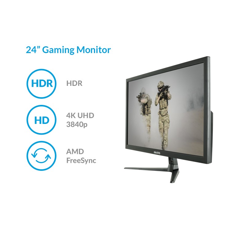 Refurbished ElectriQ 24" 4K UHD 60Hz FreeSync HDR Gaming Monitor