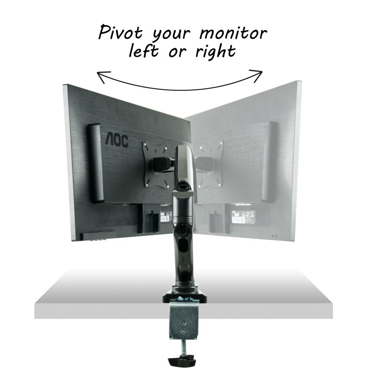 GRADE A1 - Single Monitor Bracket with USB Ports