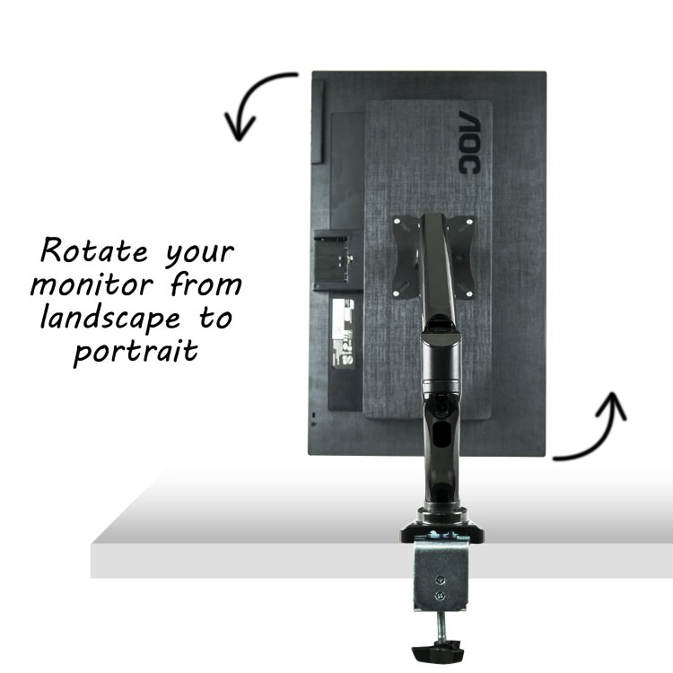 GRADE A1 - Single Monitor Bracket with USB Ports