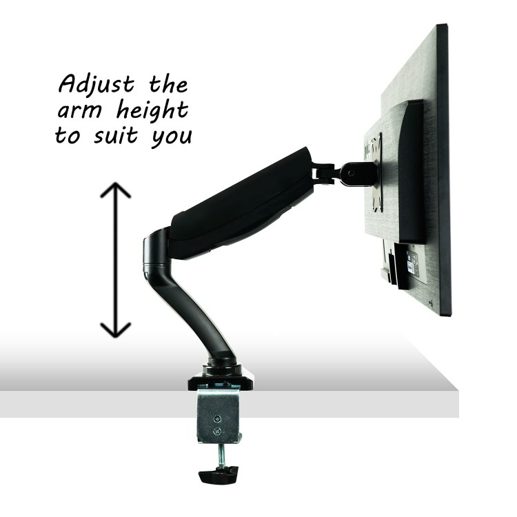 GRADE A1 - Single Monitor Bracket with USB Ports