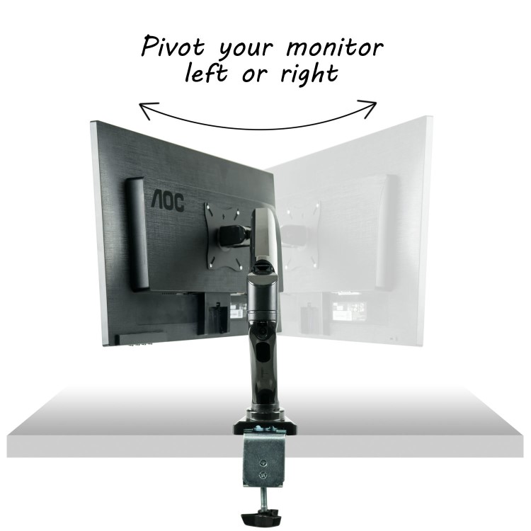 GRADE A1 - Single Monitor Bracket with USB Ports