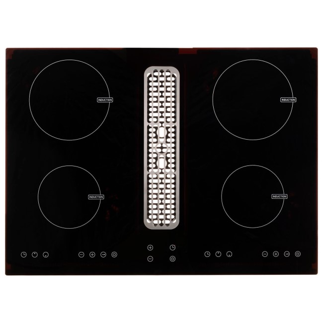 electriQ 70cm Induction Hob with Built In Extractor 3 Custom Coloured Grills electriQ