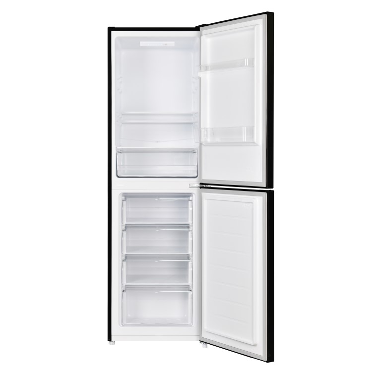 GRADE A2 - electriQ 50/50 50CM Fridge Freezer in Black with Low Frost