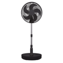 FRF12B electriQ 12-inch Rechargeable and Foldable Black DC Pedestal Fan - Quiet Operation for Versatile Indoor and Outdoor Comfort