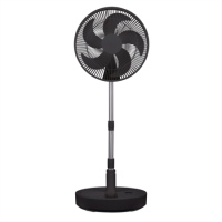 Refurbished electriQ 12-inch Rechargeable and Foldable Black Quiet DC Pedestal Fan