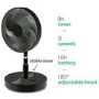 GRADE A1 - electriQ 12-inch Rechargeable and Foldable Black DC Pedestal Fan - Quiet Operation for Versatile Indoor and Outdoor Comfort