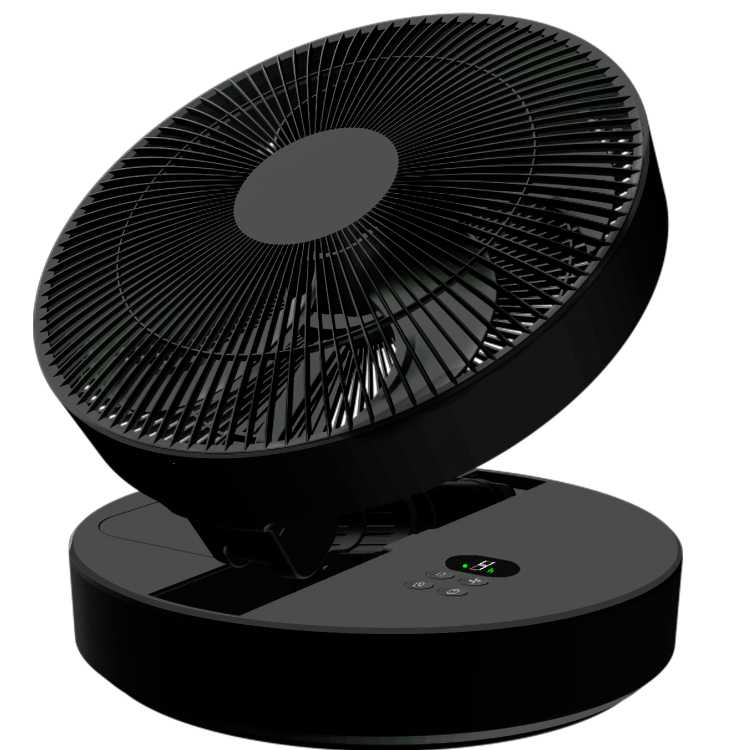Refurbished electriQ 12-inch Rechargeable and Foldable Black Quiet DC Pedestal Fan