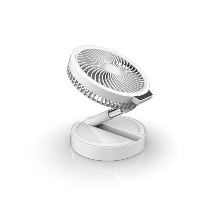 electriQ 6 inch Rechargeable and Foldable Quiet DC Fan with LED Light - Indoor or Outdoor