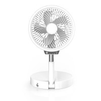 electriQ 6 inch Rechargeable and Foldable Quiet DC Fan with LED Light - Indoor or Outdoor