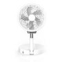electriQ 6 inch Rechargeable and Foldable Quiet DC Fan with LED Light - Indoor or Outdoor