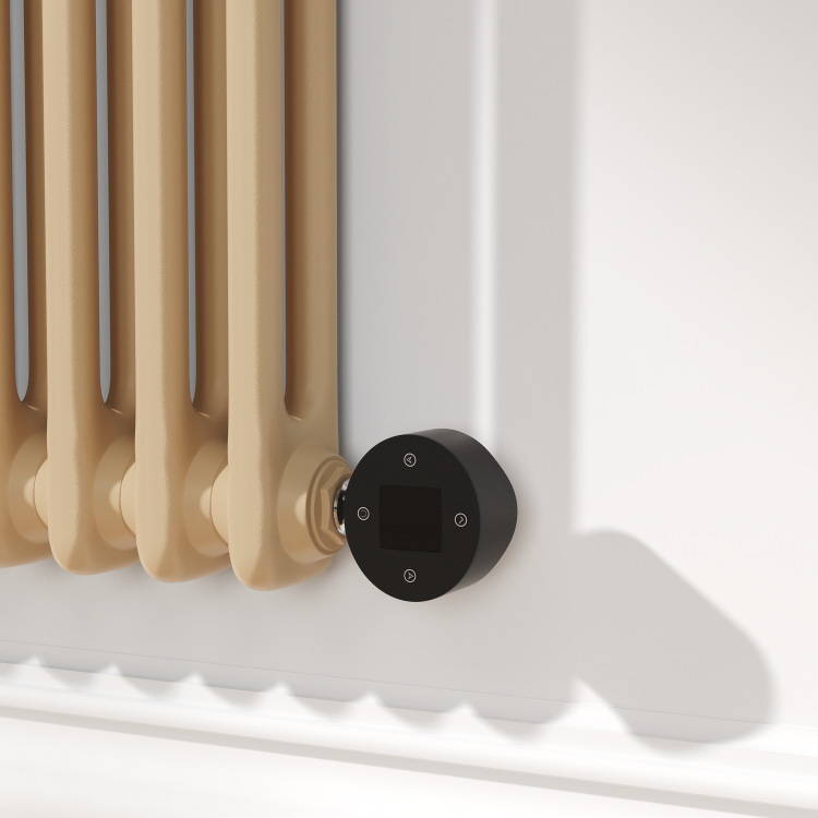 Elk Brown Horizontal Smart Electric Radiator with Wi-Fi Thermostat - 1200W - H400xW830mm - Bathroom Safe