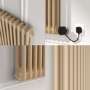 Elk Brown Horizontal Smart Electric Radiator with Wi-Fi Thermostat - 1200W - H400xW830mm - Bathroom Safe