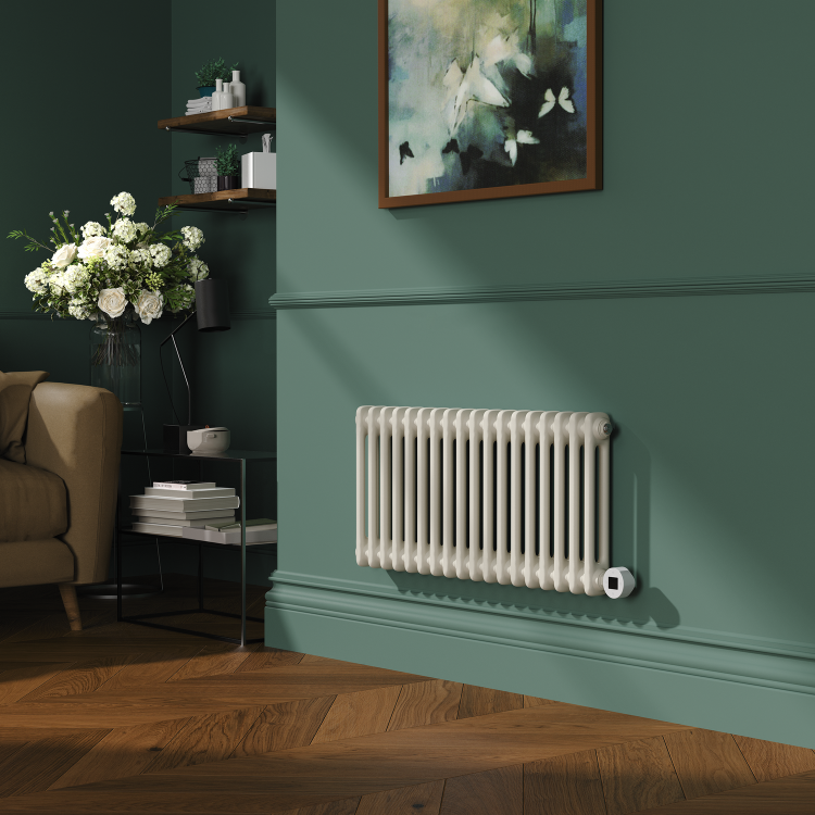 Linen Horizontal Smart Electric Radiator with Wi-Fi Thermostat - 1200W - H400xW830mm - Bathroom Safe