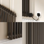 Russet Horizontal Smart Electric Radiator with Wi-Fi Thermostat - 1200W - H400xW830mm - Bathroom Safe