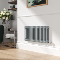 Salt & Pepper Horizontal Smart Electric Radiator with Wi-Fi Thermostat - 1200W - H400xW830mm - Bathroom Safe