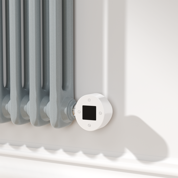 Salt & Pepper Horizontal Smart Electric Radiator with Wi-Fi Thermostat - 1200W - H400xW830mm - Bathroom Safe