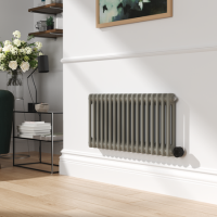 Smoked Stone Horizontal Smart Electric Radiator with Wi-Fi Thermostat - 1200W - H400xW830mm - Bathroom Safe