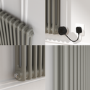 Smoked Stone Horizontal Smart Electric Radiator with Wi-Fi Thermostat - 1200W - H400xW830mm - Bathroom Safe