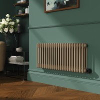 Beige Grey Horizontal Smart Electric Radiator with Wi-Fi Thermostat - 1200W - H400xW1190mm - Bathroom Safe
