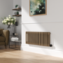 Beige Grey Horizontal Smart Electric Radiator with Wi-Fi Thermostat - 1200W - H400xW1190mm - Bathroom Safe