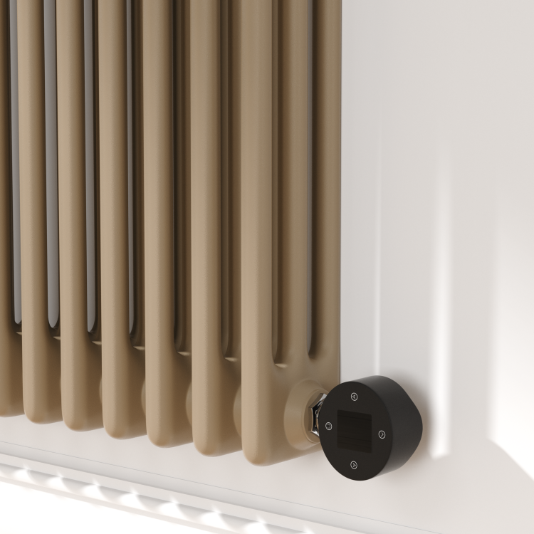 Beige Grey Horizontal Smart Electric Radiator with Wi-Fi Thermostat - 1200W - H400xW1190mm - Bathroom Safe