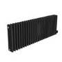 Midnight Black Electric Horizontal Column Radiator 1.2kW with Wifi Thermostat - H400xW1190mm - IPX4 Bathroom Safe