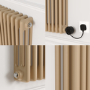 Elk Brown Horizontal Smart Electric Radiator with Wi-Fi Thermostat - 1200W - H400xW1190mm - Bathroom Safe
