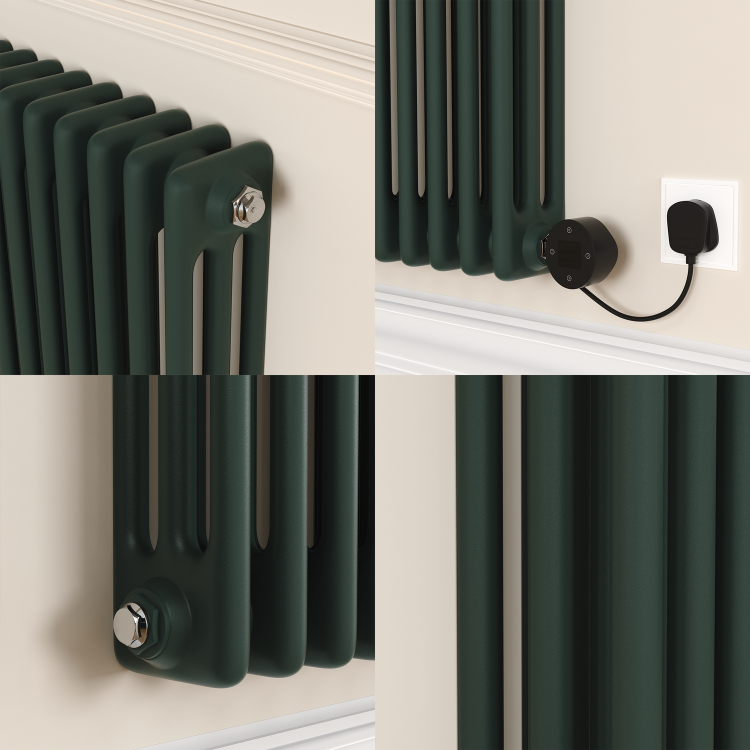 Evergreen Horizontal Smart Electric Radiator with Wi-Fi Thermostat - 1200W - H400xW1190mm - Bathroom Safe