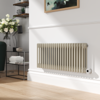 Linen Horizontal Smart Electric Radiator with Wi-Fi Thermostat - 1200W - H400xW1190mm - Bathroom Safe