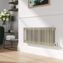 Linen Horizontal Smart Electric Radiator with Wi-Fi Thermostat - 1200W - H400xW1190mm - Bathroom Safe