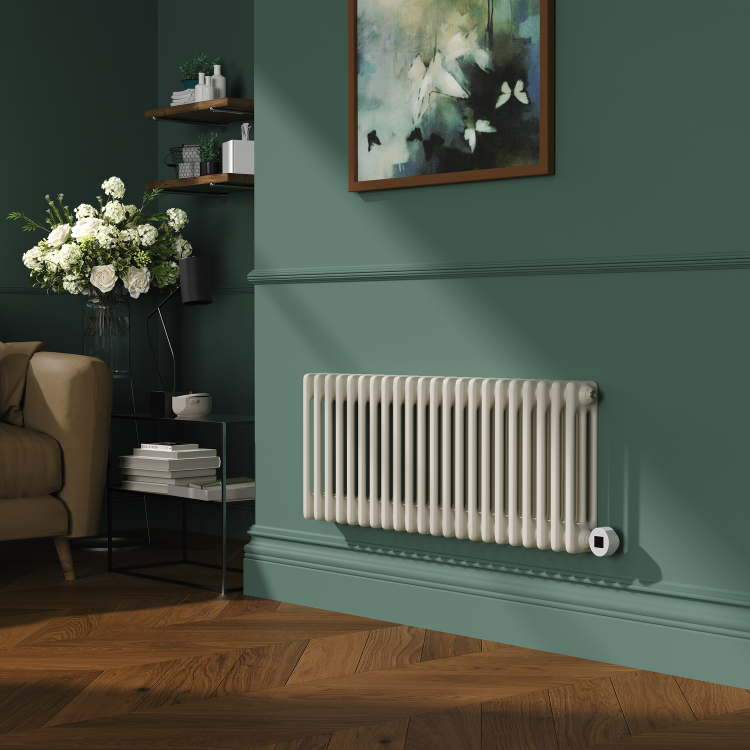 Linen Horizontal Smart Electric Radiator with Wi-Fi Thermostat - 1200W - H400xW1190mm - Bathroom Safe