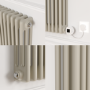 Linen Horizontal Smart Electric Radiator with Wi-Fi Thermostat - 1200W - H400xW1190mm - Bathroom Safe