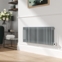Salt & Pepper Horizontal Smart Electric Radiator with Wi-Fi Thermostat - 1200W - H400xW1190mm - Bathroom Safe