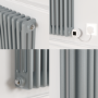 Salt & Pepper Horizontal Smart Electric Radiator with Wi-Fi Thermostat - 1200W - H400xW1190mm - Bathroom Safe
