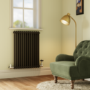 Reggio Midnight Black Horizontal Double Column Radiator 800x605mm 2680 BTU - Cast Iron Style