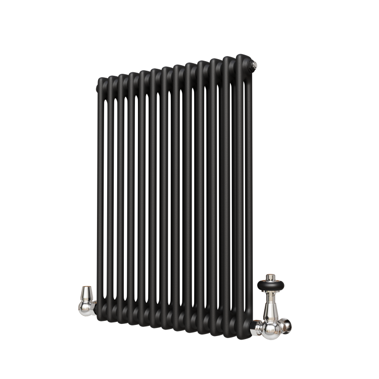 Reggio Midnight Black Horizontal Double Column Radiator 800x605mm 2680 BTU - Cast Iron Style